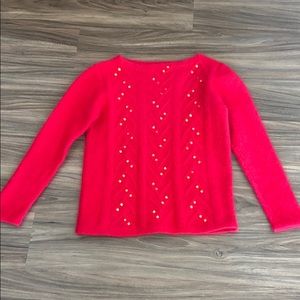 White Stag Angora Lambswool red sweater sequined